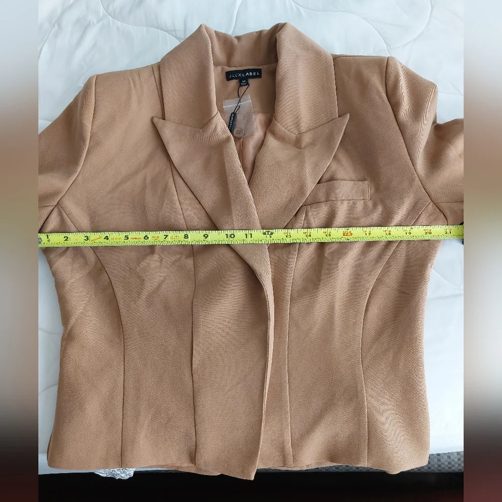JLUXLABEL - NWT Women's Tan/Beige Suit Jacket Business Blazer - Picture 9 of 13